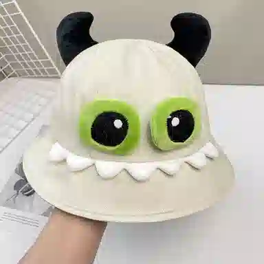 艾佳微 大眼小怪兽 卡通百搭出游遮阳 涤纶 渔夫帽 男女同款情侣款