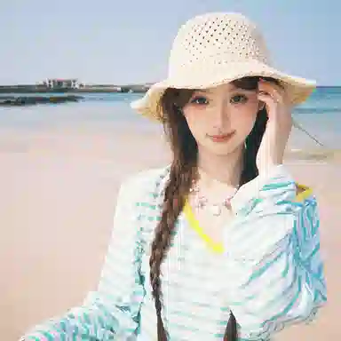 艾佳微 夏季出游度假草帽盆帽水桶帽遮阳防晒帽百搭气质显脸小 聚酯纤维 渔夫帽 男女同款情侣款