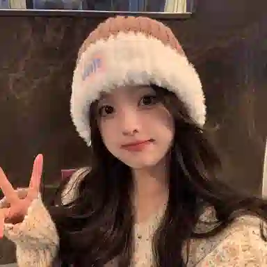 艾佳微 毛绒保暖加厚针织大头围护耳百搭显脸小潮 腈纶 绒线帽 男女同款情侣款