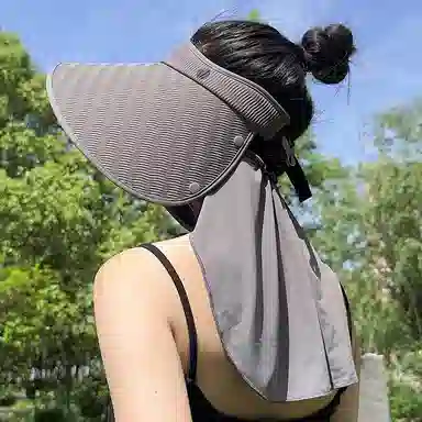 艾佳微 环绕式灯罩户外运动钓鱼登山防护颈遮阳空顶 聚酯纤维 防晒帽 男女同款情侣款