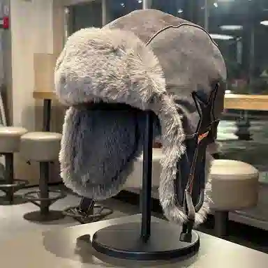 艾佳微 加绒加厚保暖骑行护耳软顶帽东北户外防风滑雪 涤纶 雷锋帽 男女同款情侣款