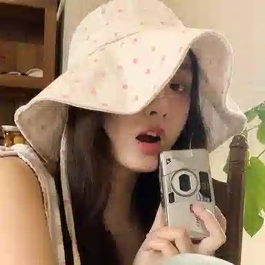 艾佳微 日系甜美文艺爱心系带大帽檐遮阳防晒盆帽显脸小 棉 渔夫帽 女款