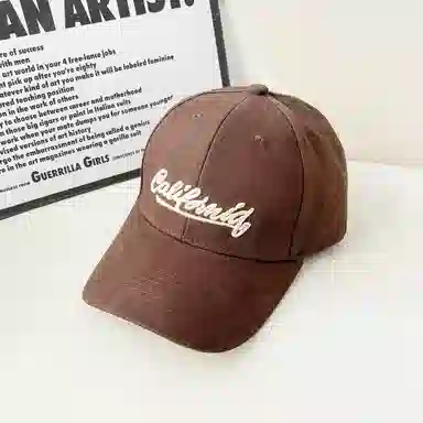 艾佳微 韩系刺绣字母宽檐大头围四季款棒球帽户外遮阳百搭潮流款 棉 鸭舌帽 男女同款情侣款