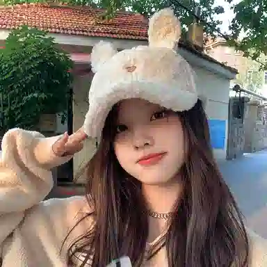 艾佳微 韩国甜美帽子可爱兔耳朵毛绒棒球帽百搭拍照萌萌哒 涤纶 鸭舌帽 男女同款情侣款