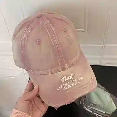 艾佳微 美式复古水洗韩版大脸显脸小软顶字母刺绣高级质感通勤日常休闲 棉 鸭舌帽 男女同款情侣款