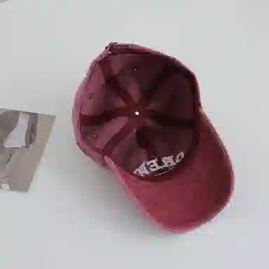 艾佳微 时尚大头围显白显脸小宽檐刺绣韩系简约百搭户外遮阳 棉 鸭舌帽 男女同款情侣款