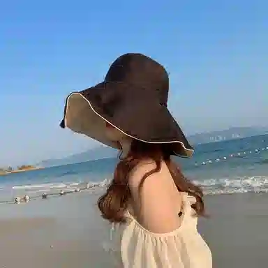 艾佳微 户外游玩登山运动通勤大帽檐双面可带帽子夏日遮阳帽防晒帽韩版时尚百搭防紫外线太阳帽子 棉 渔夫帽 男女同款情侣款