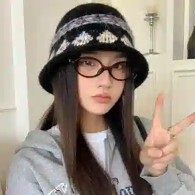 艾佳微 费尔岛风提花针织秋冬季显脸小套头帽百搭 腈纶 绒线帽 男女同款情侣款