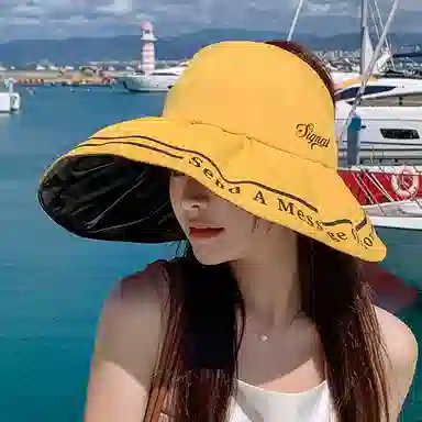 艾佳微 赫本风后蝴蝶结大沿夏季韩版潮百搭可折叠出游休闲盆帽 聚酯纤维 渔夫帽 男女同款情侣款