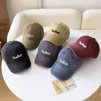 艾佳微 刺绣字母帽子软顶防晒棒球帽韩版百搭户外遮阳显脸小 棉 鸭舌帽 男女同款情侣款