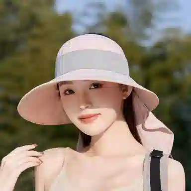 艾佳微 户外防晒太阳日常通勤游玩露营登山显脸小时尚百搭遮阳檐披肩透气轻便 聚酯纤维 渔夫帽 男女同款情侣款