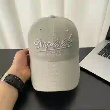 艾佳微 磨毛复古字母刺绣显脸小软顶百搭帽子美式 棉 鸭舌帽 男女同款情侣款