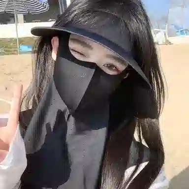 艾佳微 户外运动登山透气舒适口罩夏遮阳帽子一体护颈脸可拆骑行全脸防紫外线面罩 锦纶 防晒帽 男女同款情侣款