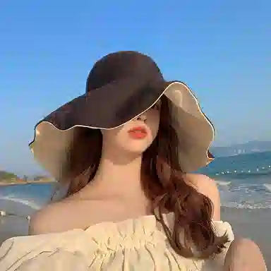 艾佳微 户外游玩登山运动通勤大帽檐双面可带帽子夏日遮阳帽防晒帽韩版时尚百搭防紫外线太阳帽子 棉 渔夫帽 男女同款情侣款