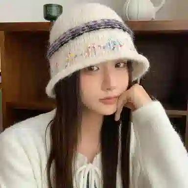 艾佳微 费尔岛风提花针织秋冬季显脸小套头帽百搭 腈纶 绒线帽 男女同款情侣款