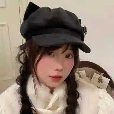 艾佳微 【灵动猫耳】猫耳朵女二次元亚文化甜酷软萌可爱宅系潮 棉 贝雷帽 男女同款情侣款
