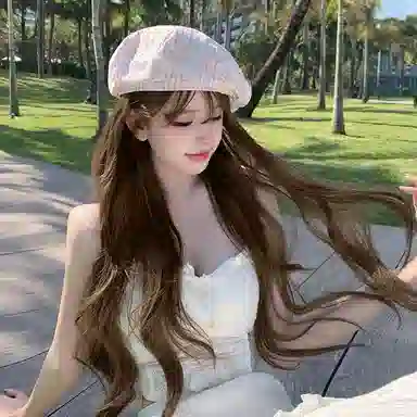 艾佳微 日系小清新格子奶呼呼萌萌哒 显脸小画家大头围 棉 贝雷帽 男女同款情侣款