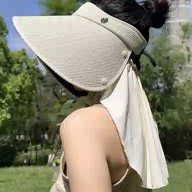 艾佳微 环绕式灯罩户外运动钓鱼登山防护颈遮阳空顶 聚酯纤维 防晒帽 男女同款情侣款