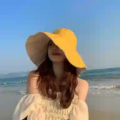 艾佳微 户外游玩登山运动通勤大帽檐双面可带帽子夏日遮阳帽防晒帽韩版时尚百搭防紫外线太阳帽子 棉 渔夫帽 男女同款情侣款