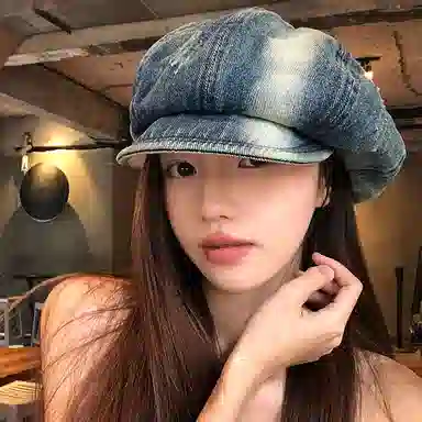 艾佳微 日系水洗做旧牛仔画家帽子秋季显脸小报童鸭舌八角帽 涤棉 贝雷帽 男女同款情侣款
