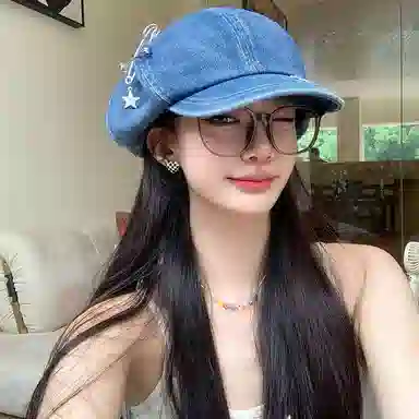 艾佳微 星星别针大版云朵八角画家复古气质显脸小 牛仔布 贝雷帽 男女同款情侣款