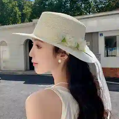 艾佳微 法式复古花朵 聚酯纤维 渔夫帽 男女同款情侣款