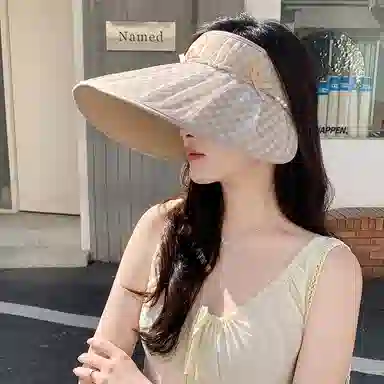 艾佳微 防紫外线韩版时尚百搭遮阳显脸小空顶 聚酯纤维 防晒帽 男女同款情侣款