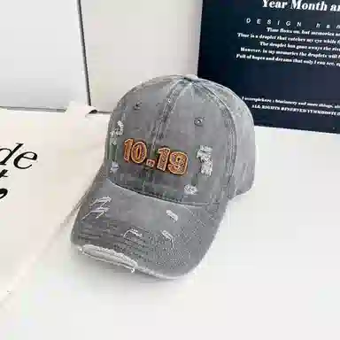 艾佳微 深顶大头围复古美式做旧软顶刺绣字母韩版百搭宽檐户外遮阳显白显脸小 棉 鸭舌帽 男女同款情侣款