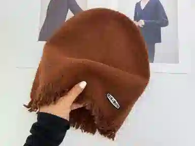 艾佳微 韩系气质大头围堆堆帽显脸小慵懒风套头洋气 羊毛混纺 绒线帽 男女同款情侣款