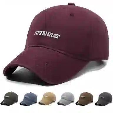 艾佳微 水洗做旧字母刺绣韩版时尚简约百搭显脸小 棉 鸭舌帽 男女同款情侣款