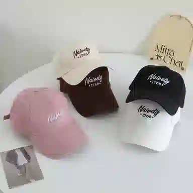 艾佳微 时尚透气户外韩版刺绣字母大头围显脸小 棉 鸭舌帽 男女同款情侣款