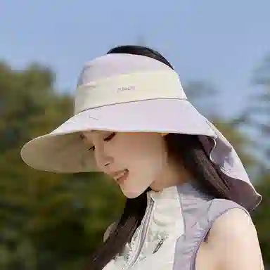 艾佳微 户外防晒太阳日常通勤游玩露营登山显脸小时尚百搭遮阳檐披肩透气轻便 聚酯纤维 渔夫帽 男女同款情侣款