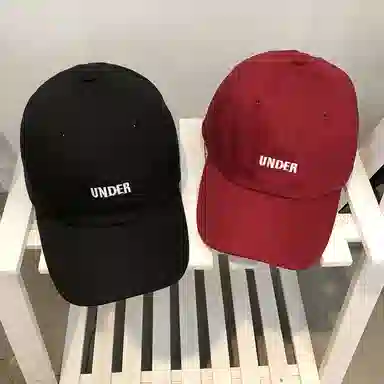 艾佳微 港风休闲韩版简约字母刺绣弯檐学生遮阳帽 棉 鸭舌帽 男女同款情侣款