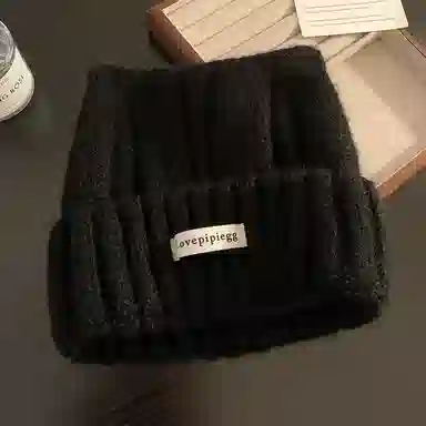 艾佳微 可爱猫耳朵韩版显脸小 加厚保暖护耳 涤纶 绒线帽 男女同款情侣款