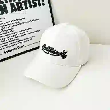 艾佳微 韩系刺绣字母宽檐大头围四季款棒球帽户外遮阳百搭潮流款 棉 鸭舌帽 男女同款情侣款