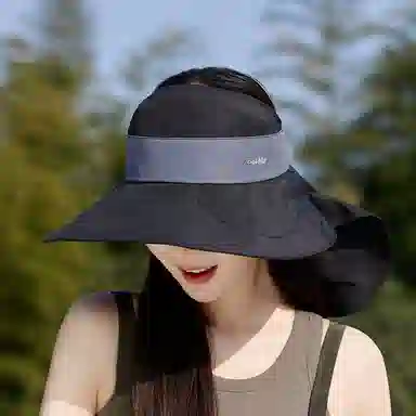 艾佳微 户外防晒太阳日常通勤游玩露营登山显脸小时尚百搭遮阳檐披肩透气轻便 聚酯纤维 渔夫帽 男女同款情侣款