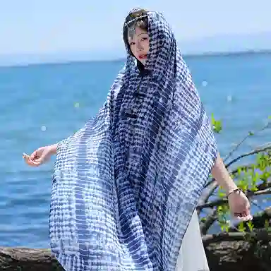 艾佳微 民族风复古休闲外搭大披风出行游玩舒适透气个性盘扣 披肩 女款