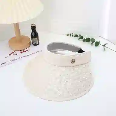 艾佳微 夏季轻奢小香风发箍大檐户外遮阳帽子时尚百搭潮流显脸小太阳帽 涤纶 防晒帽 女款