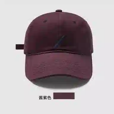 艾佳微 夏日心动韩版休闲刺绣斜杠百搭显脸小简约太阳帽 棉 鸭舌帽 男女同款情侣款