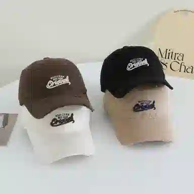 艾佳微 美式破洞刺绣字母时尚通勤遮阳防晒大宽檐 棉 鸭舌帽 男女同款情侣款