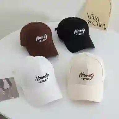 艾佳微 时尚透气户外韩版刺绣字母大头围显脸小 棉 鸭舌帽 男女同款情侣款