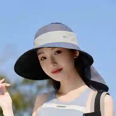 艾佳微 户外防晒太阳日常通勤游玩露营登山显脸小时尚百搭遮阳檐披肩透气轻便 聚酯纤维 渔夫帽 男女同款情侣款