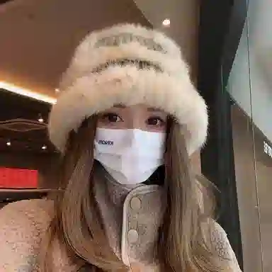 艾佳微 暖暖针织保暖防寒毛绒绒包头显脸小 毛线 绒线帽 男女同款情侣款