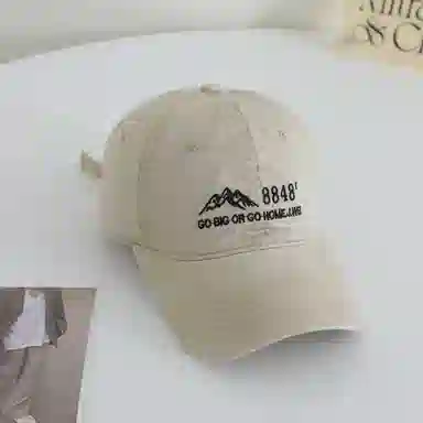 大山字母刺绣大檐户外休闲时尚四季款百搭 防晒遮阳 极简潮流 大头围显脸小 弯檐运动风帽子 棉质 鸭舌帽 男女同款情侣款