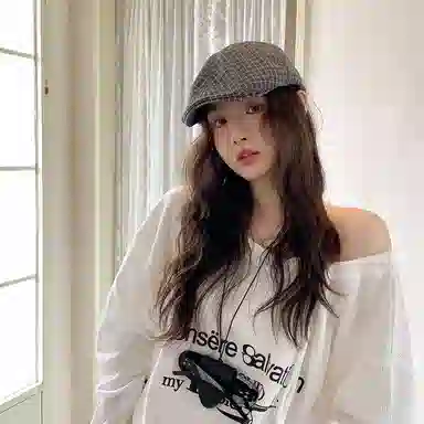 艾佳微 日系英伦风复古格纹显脸 棉 贝雷帽 男女同款情侣款