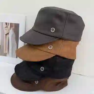 艾佳微 美拉德皮质马术帽气质报童帽素颜可戴显脸小 涤纶 贝雷帽 男女同款情侣款