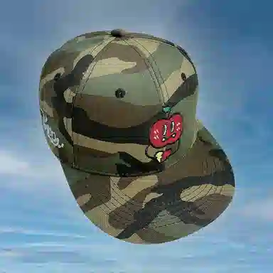 艾佳微 可爱苹果立体刺绣嘻哈帽户外休闲街头遮阳平沿帽拼色 棉 棒球帽 男女同款情侣款