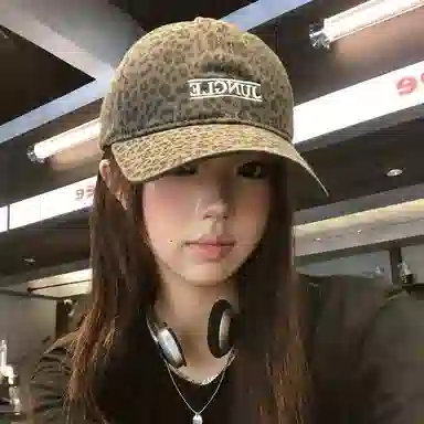 艾佳微 做旧豹纹深顶大头围显脸小软顶高级感潮 棉 鸭舌帽 男女同款情侣款