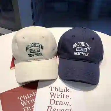 艾佳微 韩版时尚休闲字母刺绣学生百搭日常通勤遮阳 棉 鸭舌帽 男女同款情侣款