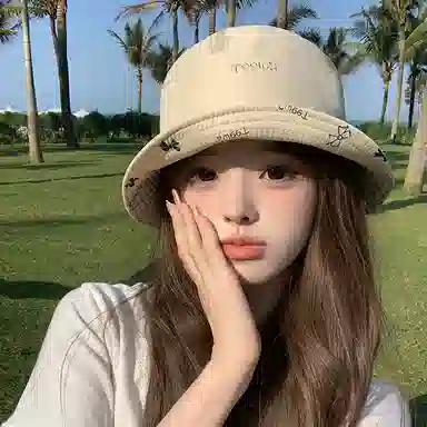 艾佳微 甜酷双面戴防晒帽夏季户外遮阳帽休闲百搭显脸小素颜蝴蝶结 棉 渔夫帽 女款